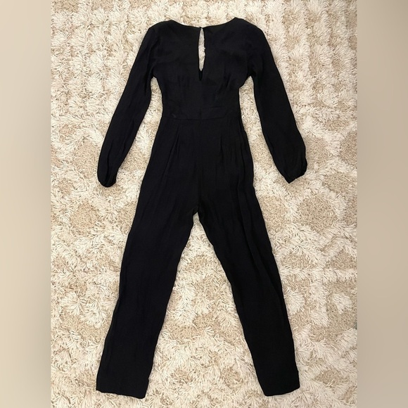NWT Aberrrombie & Fitch Jumpsuit Size XXS Black Long Sleeve Knot Jumpsuit - Picture 4 of 5